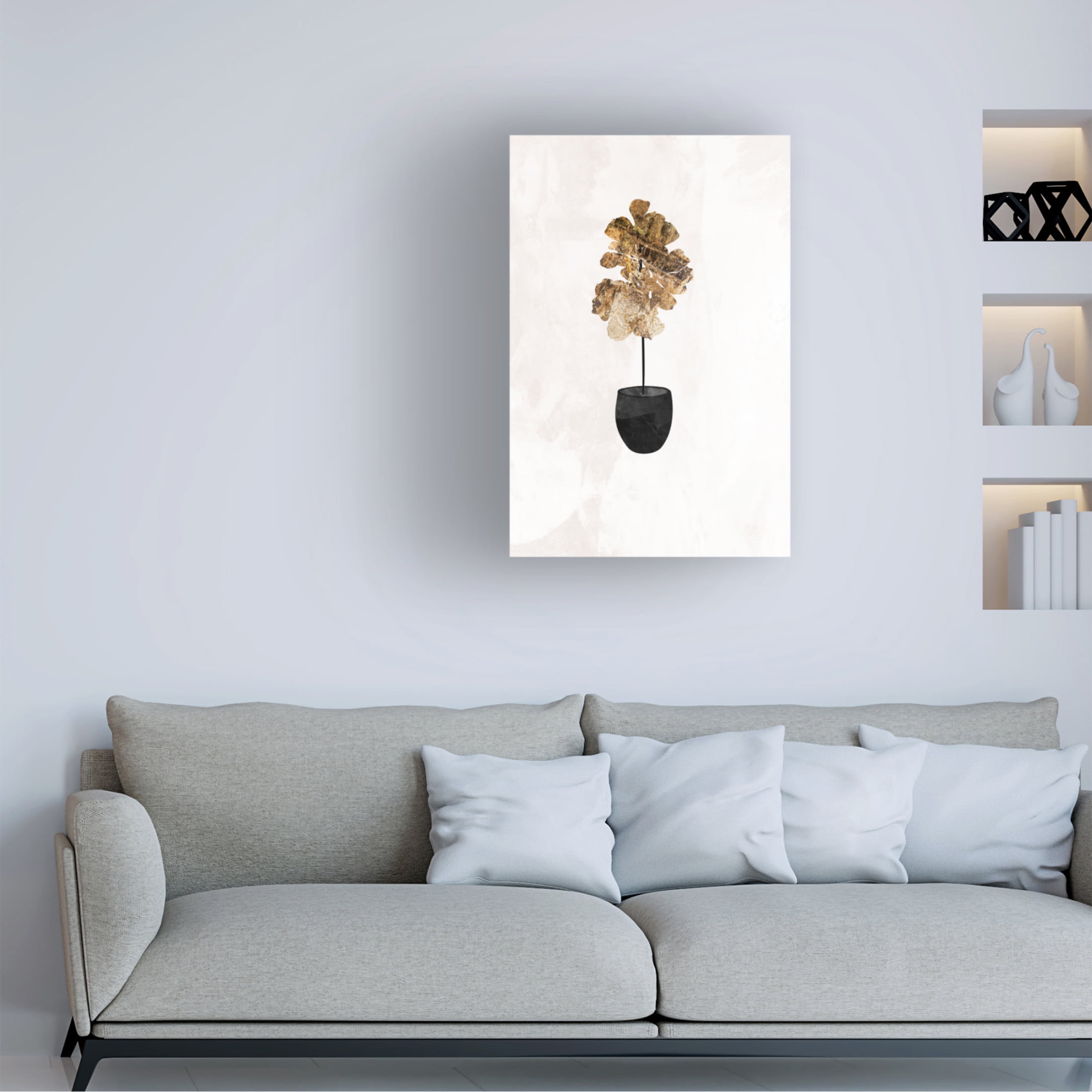 Trademark Fine Art Sarah Manovski  Black and gold house plant 6 Canvas Wall Art
