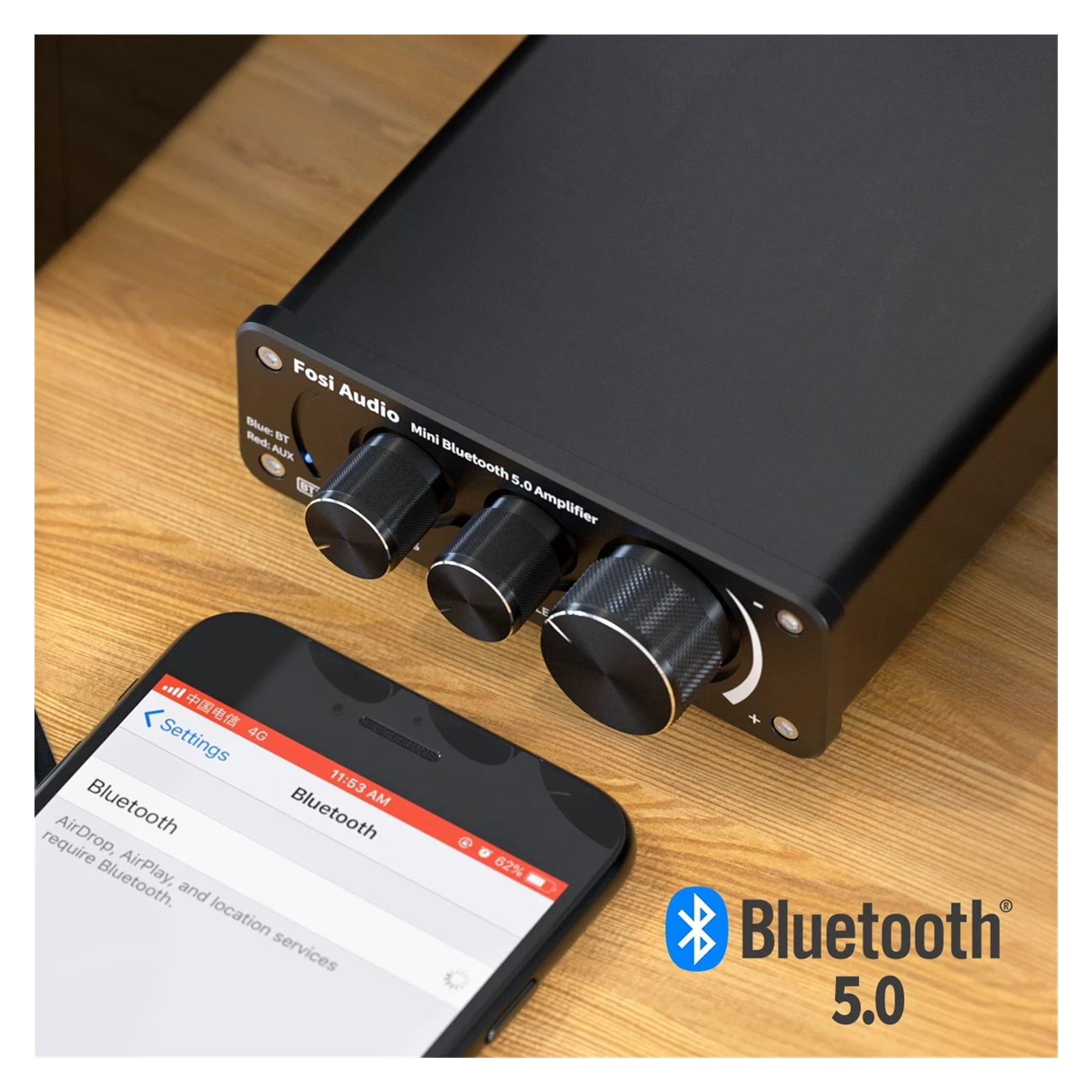 BT10A Mini Bluetooth Amplifier 2 Channel Amp For Home Speakers Treble & Bass HiFi Stereo Sound Amplifier 50W*2