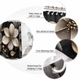 thumbnail image 6 of Gold Black Flower Waterproof Fabric Shower Curtain,Blossoming Botanical Prints Leaf Waterproof Fabric Shower Curtain for Bathroom Curtains Bathtubs Hotel Shower Curtains with 12 Hooks Standard 72x72, 6 of 8