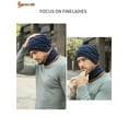 thumbnail image 6 of Spencer 2Pcs Winter Hats Scarf Set Warm Knitted Beanie Hat Thick Fleece Lined Skull Cap Head Neck Warmer for Men Women, 6 of 7