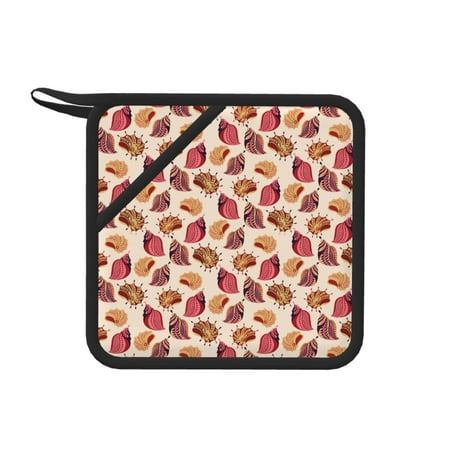

1 PCS Pot Holders for Kitchen - Heat Resistant Silicone Pot Holders with Hanging Loop Sea Shells Non Slip Oven Hot Pads Potholders for Decor Baking Cooking Kitchen