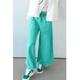thumbnail image 6 of Women's Sea Green Mineral Wash Loose Pants – Casual Wide Leg Style for Everyday Comfort, XL, 6 of 8