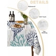 thumbnail image 2 of Teal Blue Grey Coral Coastal Table Cloth, Summer Beach Seaside Nautical Waterproof Tablecloth for Rectangle Tables, Reusable Washable Fabric Table Cover for Restaurant Kitchen Dining Tables 54"x108", 2 of 6