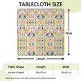 thumbnail image 2 of Multicolor Ethnic Geometric Pattern Square Fitted Tablecloth with Elastic Edge,Square Table Cover,Washable Elastic Table Cover for Home Kitchen Party Decor 36"x36", 2 of 6