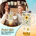 thumbnail image 2 of Sunflower Gifts for Women - Christian, Religious Gifts for Women - Encouragement Gift for Woman on Birthday, Mothers Day, Christmas - Sunflower Tumbler 40 oz with Handle & Straw, 2 of 6