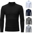 thumbnail image 5 of CENL Winter Warm Men Mock Neck Basic Plain T-shirt Blouse Pullover Long Sleeve Top, 5 of 9