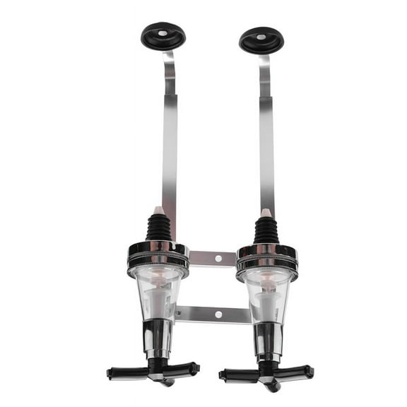 2 Bottles Wine Alcohol Shot Dispenser Pourer Rack Liquor Drinks Wall Bar Mounted