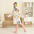 thumbnail image 4 of FORMRS Niños Bathrobe Unisex Hooded Robe Soft Plush Pajamas Sleepwear, Size 2-3T, Colorful Retro Floral, 4 of 7