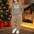 thumbnail image 2 of Boys Girls Christmas Sweatsuit Set 2 Piece Graphic Long Sleeve Pullover Hoodie Holiday Sweatshirt Jogging Pants 11-12 Years Boys Clothes, 2 of 4