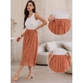 thumbnail image 2 of DARING DIVA Women's Elastic Waist Polka Dots Midi Skirts Large Burnt Orange, 2 of 6