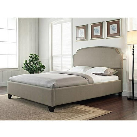 Maison Queen Upholstered Bed Pebble Stone Walmart Maison Queen Upholstered Bed Pebble Stone Walmart