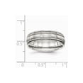 thumbnail image 6 of Stainless Steel Brushed and Polished Ridged 7.00mm Band Size: 10; for Adults and Teens; for Women and Men, 6 of 6