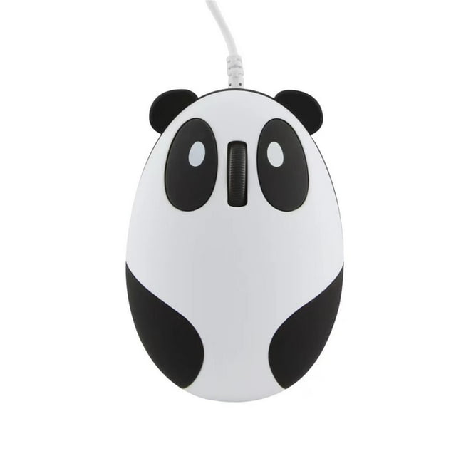 Clearance! Rechargeable Cute Panda 2.4 Optical Mice with 500mAh Battery for Computer/Laptop 1600DPI Optical Resolution for Kids Girls Mouse,White