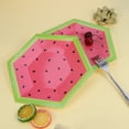 thumbnail image 4 of Omeite Disposable Party Paper Plate Red Watermelon Party Fruit Plate Cake Plate (16 pcs 10 inch 26cm hexagonal paper plates watermelon paper plates), 4 of 6