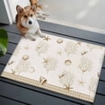 thumbnail image 4 of Coastal Beige Coral Bathroom Rug Washable 2x3 Entryway Rug Non Slip Summer Ocean Starfish Conch Nautical Front Door Mat Low Pile Indoor Doormat Throw Floor Carpet for Kitchen Bedroom Entrance, 4 of 8