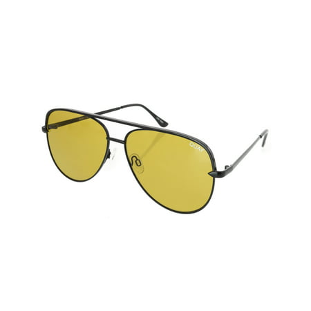 Quay Women's Polarized Sahara QW-000174-BLK/OLV Yellow Aviator Sunglasses