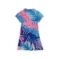 thumbnail image 4 of CCRFTGI Polo Dress for Kids Girls Size 10-12 Back To School Uniform Casual Hawaiian Tropic Pleated Flare Skater Polo Dresses Summer Button-Down Collar Pique Polo Dress Royal Blue 7-8 Years, 4 of 5
