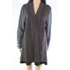 Nic + Zoe Womens Sweater Textured Open Front Cardigan Brown XL