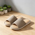 thumbnail image 6 of Women's Fuzzy Slippers Winter Warm House Shoes Anti-Skid Rubber Sole Faux Fur Sandals Slip On Open Toe Bedroom Indoor Outdoor Slipper Coffee 10-10.5, 6 of 6