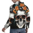 thumbnail image 6 of Sikiie Flower Horn Skull A Men's Hoodie, Essentials Hoodie, Sweatshirt, Pullover Hooded Sweatshirt for Men-4X-Large, 6 of 7