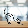 thumbnail image 2 of Cat Mini Art Sculpture Abstract Metal Line Mini Art Sculpture Modern Geometric Cat Line Drawing Art Statue Ornaments Desk Decor (cat), 2 of 6