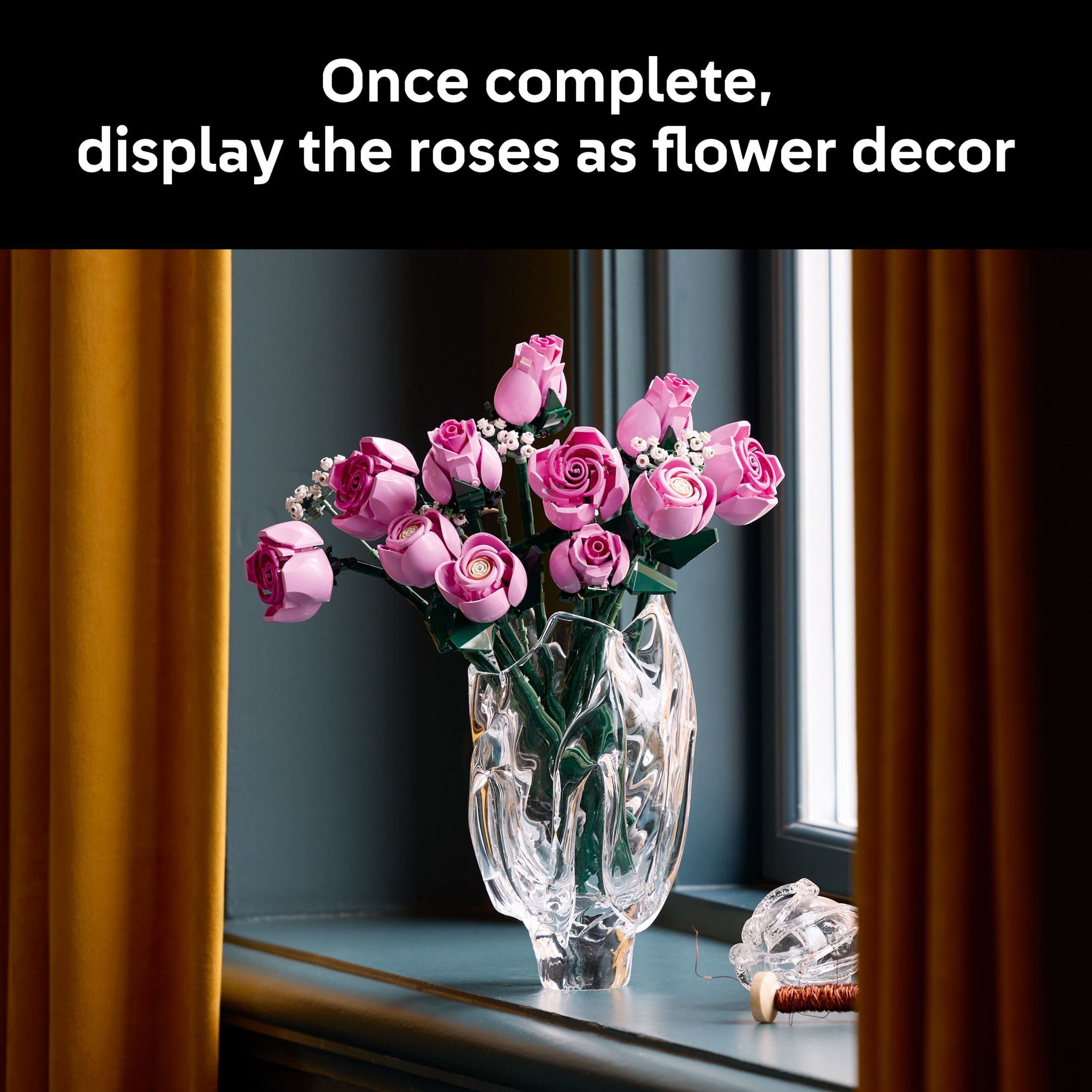 LEGO Botanicals Ramo de Rosas Rosadas Flores Artificiales - Bloques de Construcción para Adultos Mayores de 18 Años - Regalo para Cumpleaños u Ocasiones Especiales - Flores para Decoración del Hogar, Oficina, Estante o Habitación - 10374 8