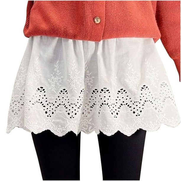 Dobladillo Falso Para Mujer, Camisa de Decoración Superior, Extensor de Capas, Camisa de Barrido Inferior, Falda de Media Longitud Odeerbi ODB187404