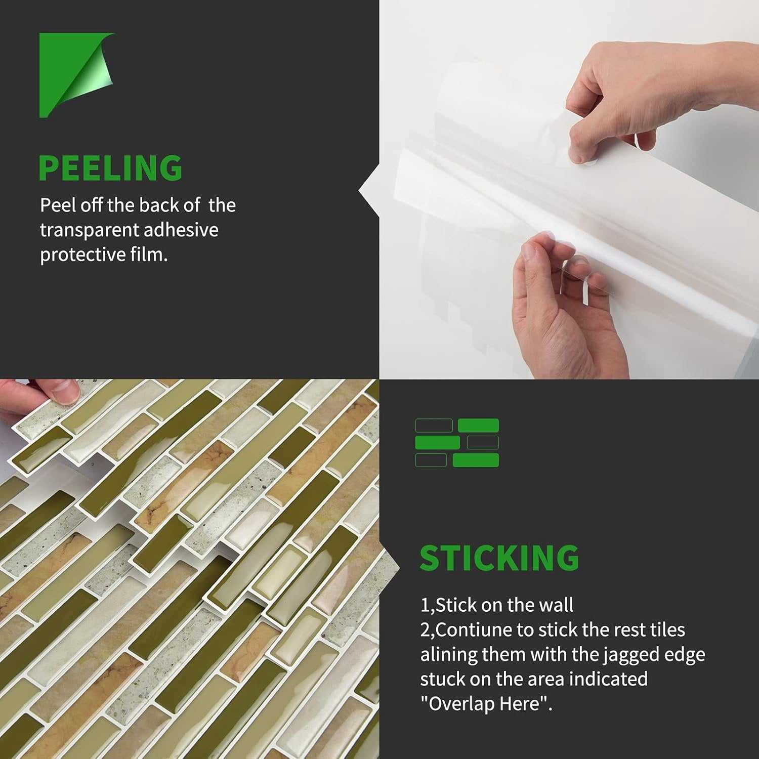 10-Sheet Self-Adhesive Peel and Stick Backsplash for Kitchen, Vinyl Decorative Tiles (Chrysophoron)