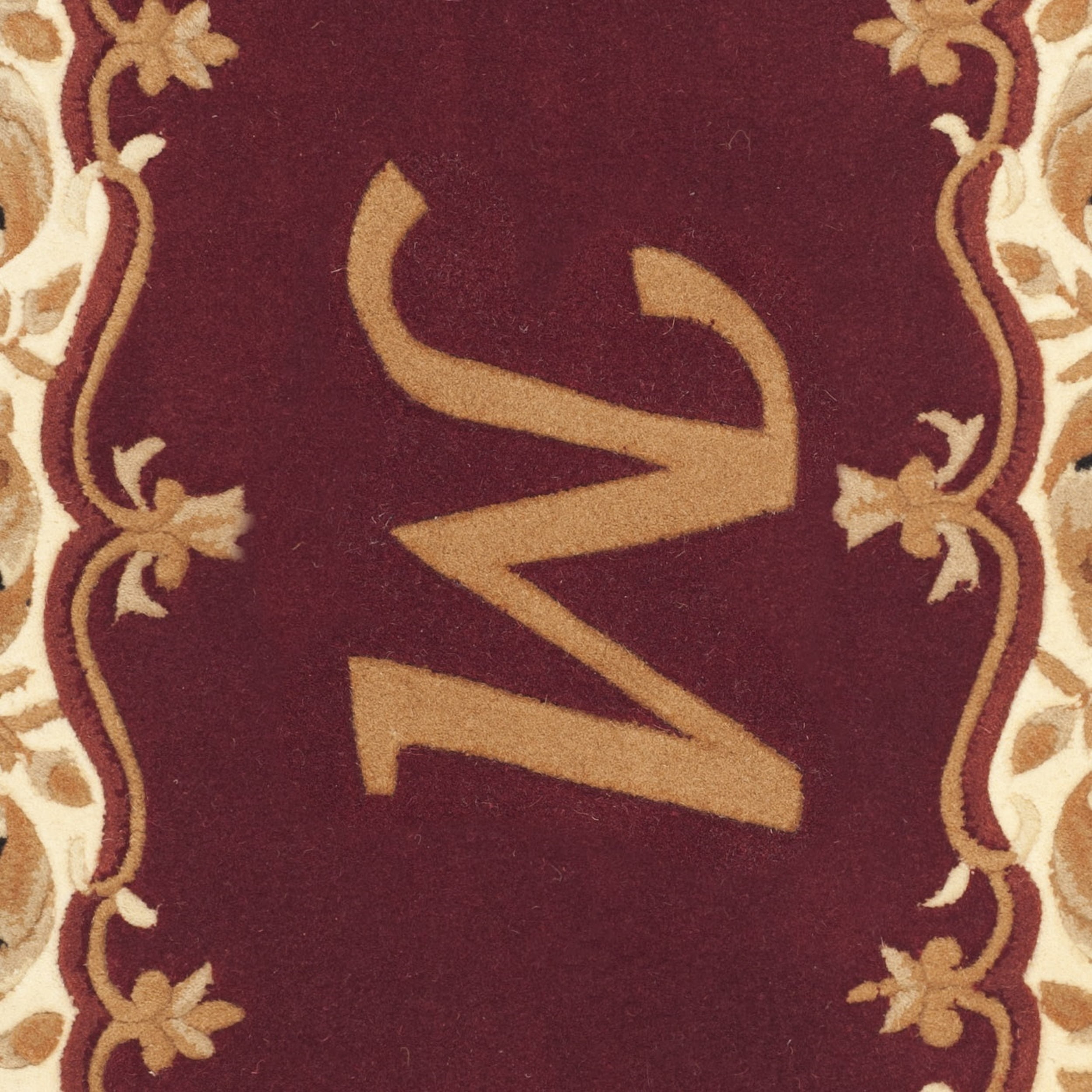SAFAVIEH Naples Victoria Floral Wool Area Rug, Maroon/Beige, 3' x 5'