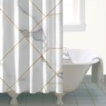 thumbnail image 4 of White Gold Geometric Marble Shower Curtain 84"x72" ,Bathroom Decorative Shower Curtains Set with 12 Hooks,Modern Waterproof Washable Shower Curtain, 4 of 6