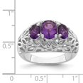 thumbnail image 2 of Solid 925 Sterling Silver Oval Amethyst Purple February Gemstone Engagement Ring Size 7, 2 of 3