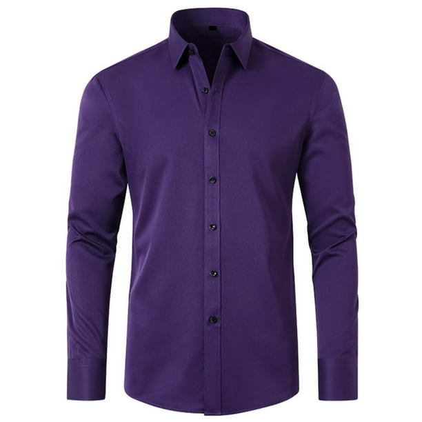 Blusa y camisa de manga larga con cuello vuelto para hombre, blusa informal de moda para negocios, camisa de manga larga con cuello vuelto y botones para hombre.