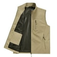 thumbnail image 2 of Daznico Mens Shirts - Men Solid Color Casual Outdoor Workwear Fishing Vest - Shirts for Men,Color:Khaki,Size:6XL, 2 of 9