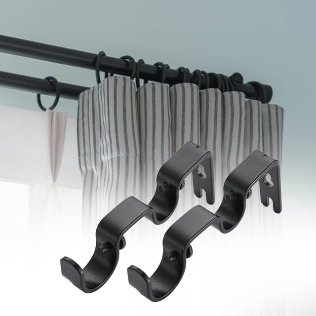 2 Pcs Support de Tringle à Rideau Double Support de Tringle à Rideau Double Accessoires de Rideau pour Salon Chambre