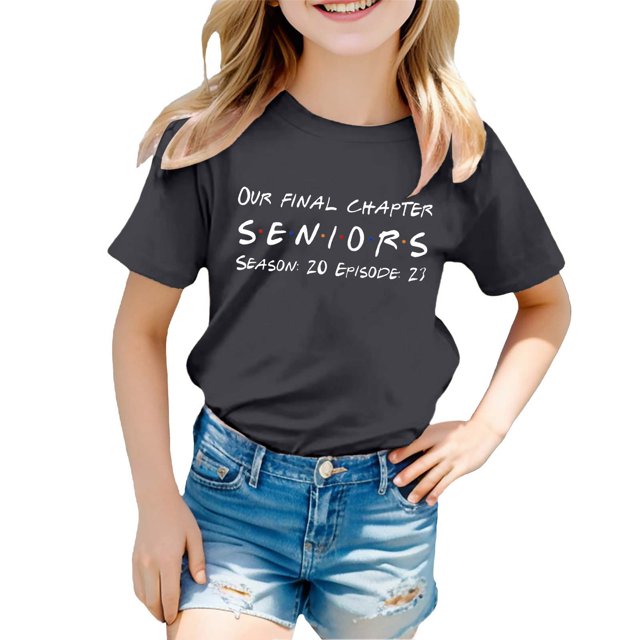 Mode Garçon et Fille Décontractée Imprimé Col Rond T-Shirt Manches Courtes Ample Haut sous-Vêtement Manches Longues pour Filles Haut Fin sous-Vêtement Fille Chemise Manches Longues Chemise de Dessinateur Chemise Manches Longues Unie