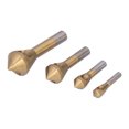 thumbnail image 4 of 4PCS Titanium Coated Countersink Drill Bits 90 Degree Chamfer Tool High Speed Steel Chamfer Mill, 4 of 5
