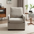 thumbnail image 3 of Kidol & Shellder Modern Accent Chair with Wood Legs Boucle Upholstered Armchair for Living Room, Bedroom, Office & Lounge, Single Sofa Chair with Backrest, Easy Assembly, Oatmeal, 3 of 9