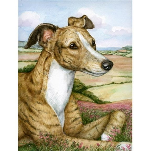 Lurcher by Debbie Cook Flag Canvas House Size