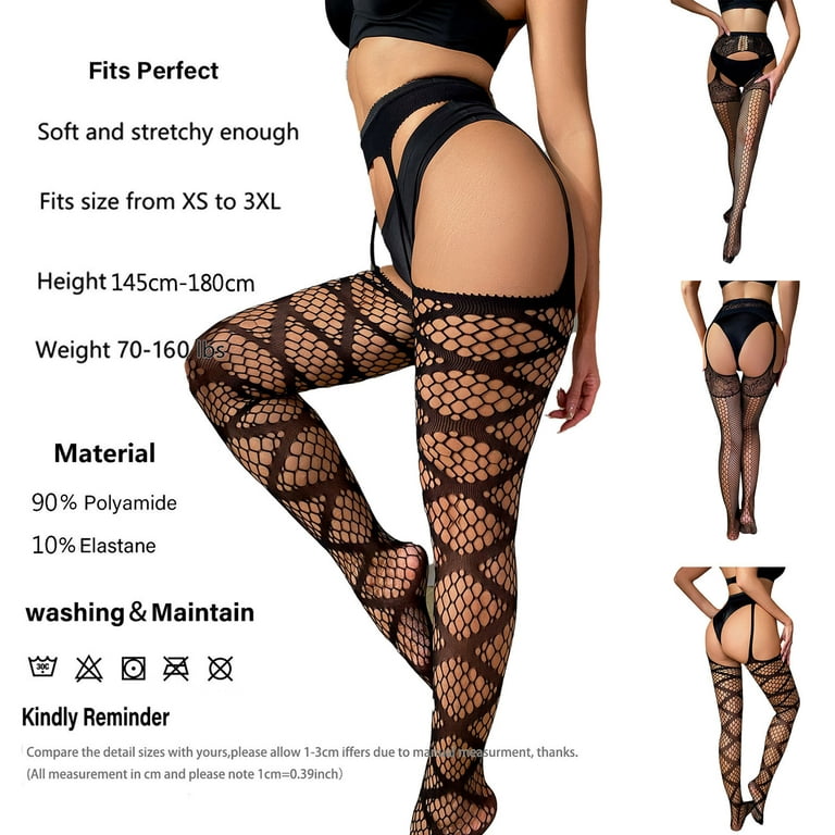 Women's Sexy Garter Pantyhose Tights Mesh Stockings Crotch Opening Stretchy  Net Footwear See Through Seductive Lace Leggings, Black, One Size :  : Clothing, Shoes & Accessories