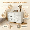 thumbnail image 2 of Dresser for Bedroom, Lofka 6 Drawer Dresser with Metal Handle, Chest of Drawers for Living Room, 2 of 10