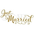 thumbnail image 2 of Just Married Vinyl Lettering Wall Decal Sticker (10"H x 22"L, Just Married Vinyl Car Decal Wedding Decoration Quote Lettering Wall Decal or Car Sticker - Size: 10"H x 22"L - Color: Metallic Gold, 2 of 6