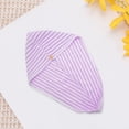 thumbnail image 5 of Unique Bargains 1 Pc Water-absorbent Wave Pattern Hair Towel for Bathroom Hotel Coral Fleece Purple, 5 of 5