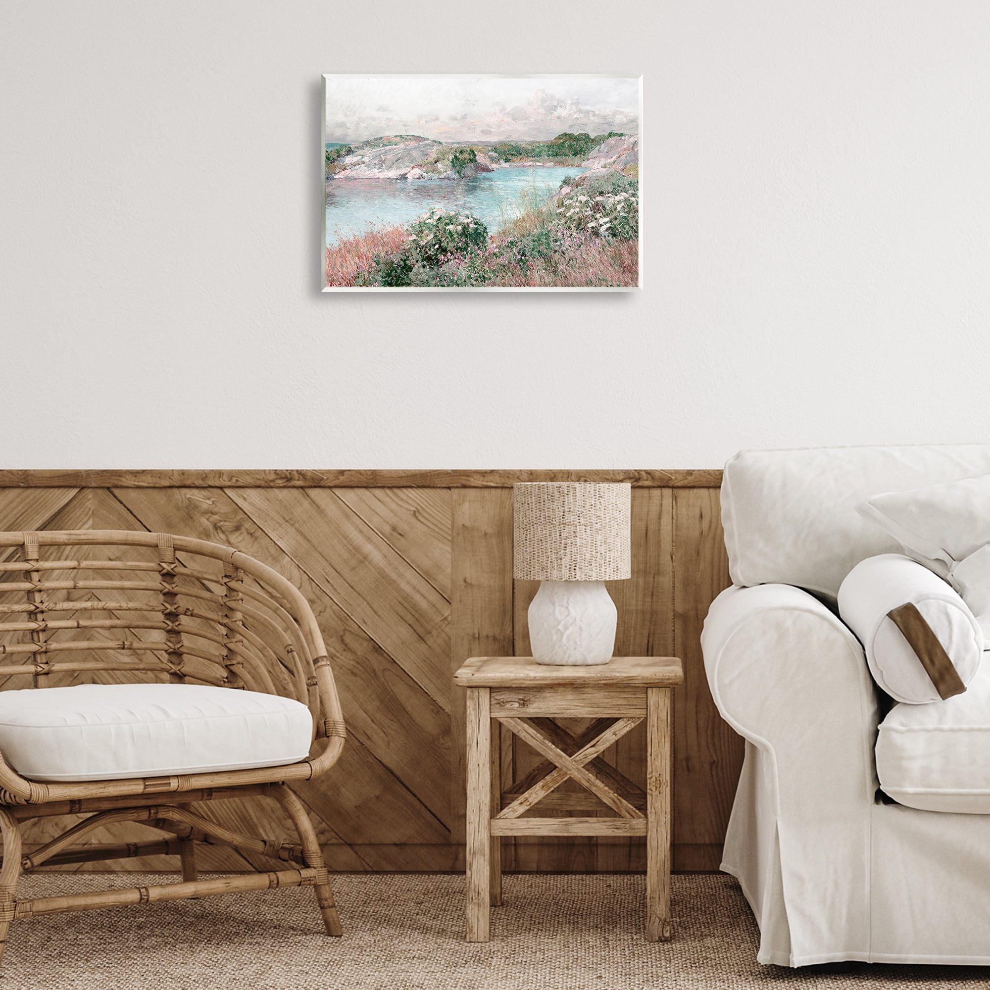 Stupell Industries Classic Riverbank Landscape Landscape & Nature Painting Unframed Art Print Wall Art, 19 x 13
