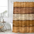 thumbnail image 6 of Polyester Fabric Farmhouse Yellow Brown Shower Curtain, Vintage Wooden Striped Waterproof Bathtub Curtain Bathroom Decor Set with Hooks 72 x 84 Inches, 6 of 6