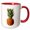 Red/White, variant on 3drose, Pineapple Vector, 11oz Two-tone Red Mug