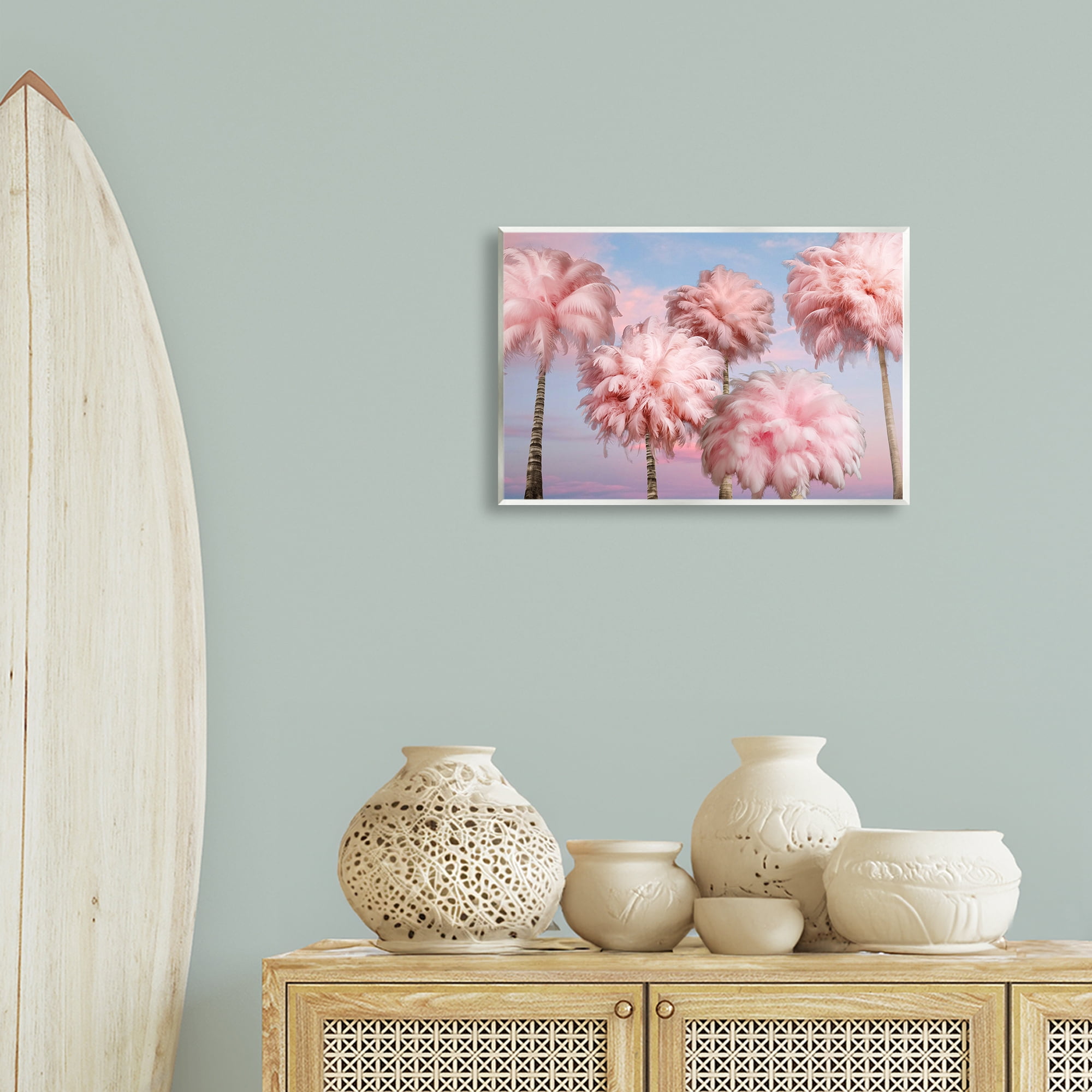Stupell Industries Fluffy Pink Palm Trees Botanical & Floral Painting Unframed Art Print Wall Art, 19 x 13