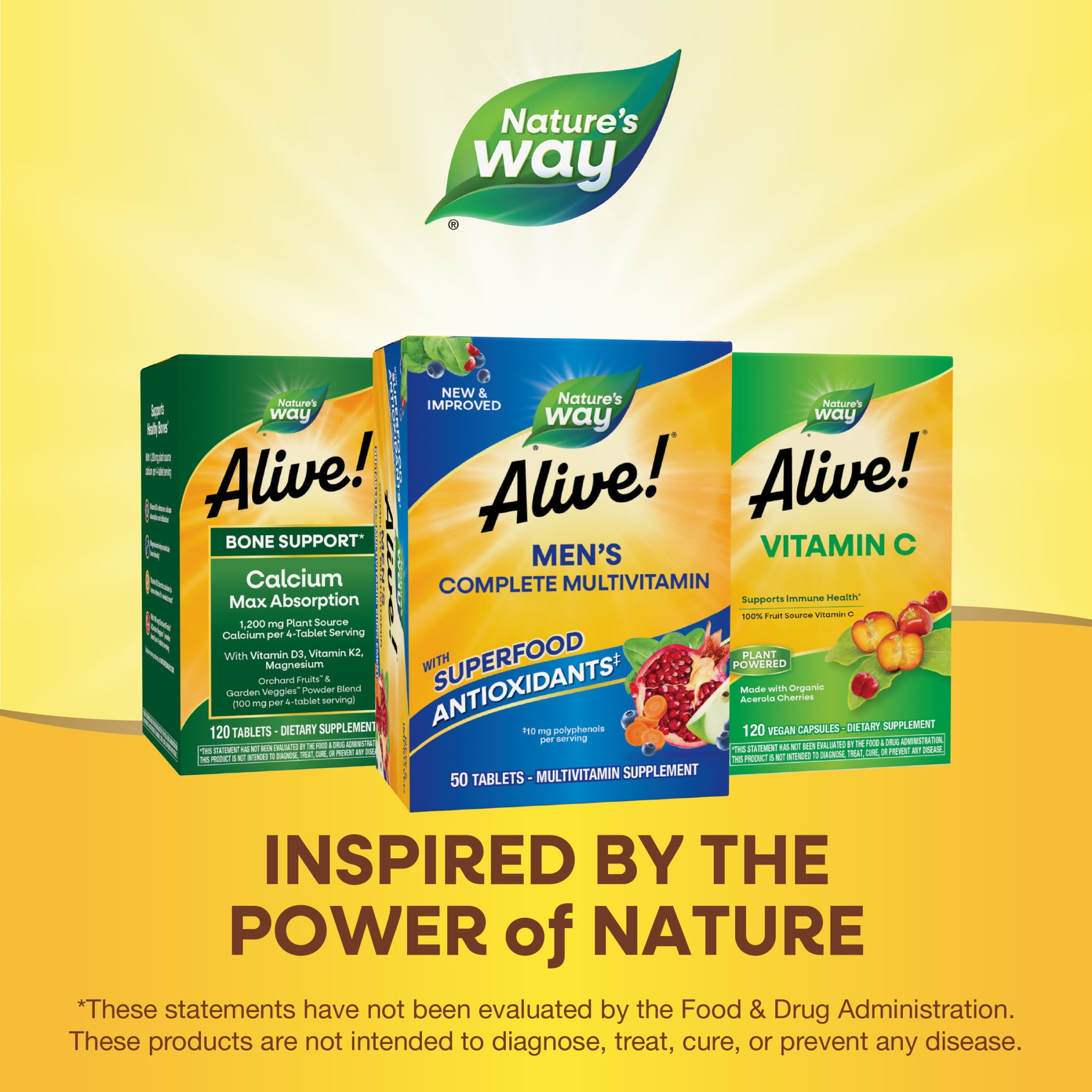 Nature's Way Alive! Men's Complete Multivitamin Tablets, B-Vitamins, 50 Count