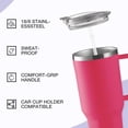 thumbnail image 4 of HONGBAKE 40oz Stainless Steel Tumbler with Handle & Straw Lid, Vacuum Insulated Tumbler, Blush Pink, 4 of 7