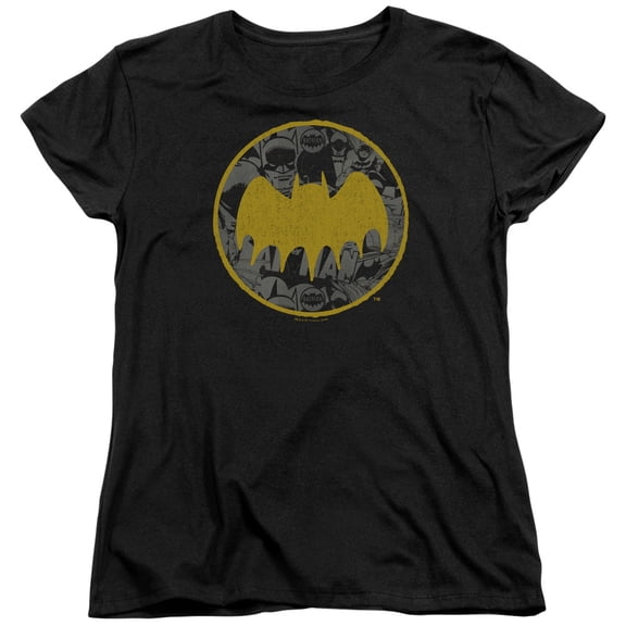 Batman - Vintage Symbol Collage - Women's Short Sleeve Shirt - Large