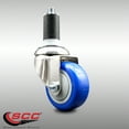 thumbnail image 2 of 3 Inch 316SS Blue Polyurethane Wheel Swivel 1-1/4 Inch Expanding Stem Caster, 2 of 2
